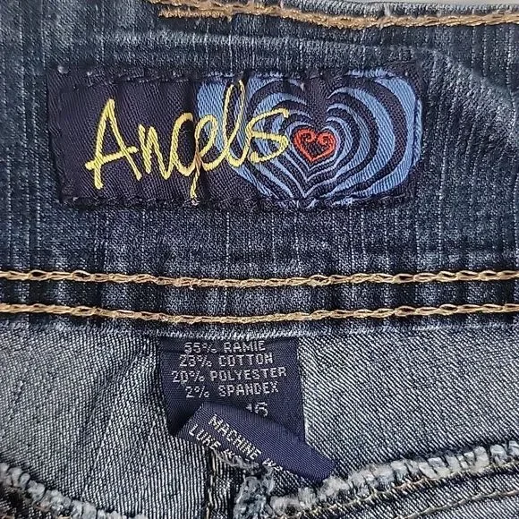 Angels Bermuda blue denim stretch jean shorts Women's Size 16 - Picture 9 of 13